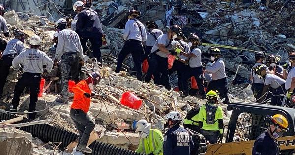 Por inestabilidad del edificio, paran búsqueda en lugar del derrumbe en Miami