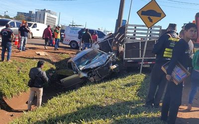 Aparatoso accidente sobre Ruta Py 02