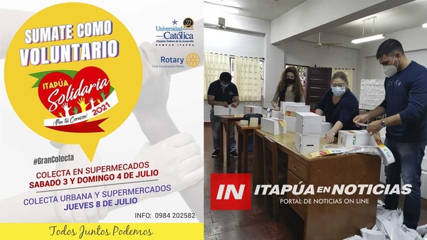 ITAPÚA SOLIDARIA: INICIARÁ COLECTA EN SUPERMERCADOS.