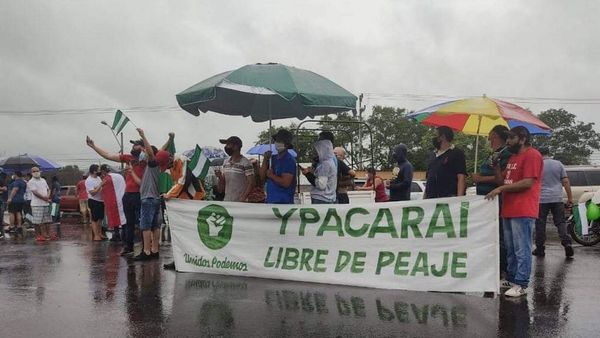 Ciudadanos de Ypacaraí se manifiestan hoy para reclamar el “paso libre” en el peaje