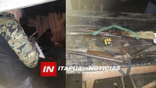 INCAUTAN ARMAS DE FUEGO Y CARTUCHOS TRAS ABIGEATO Y TENTATIVA DE HOMICIDIO EN SAN PEDRO DEL PNÁ.