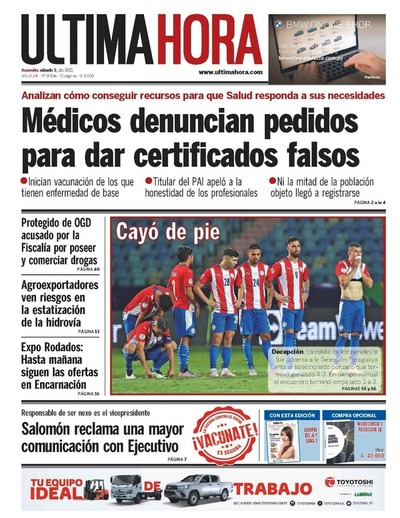 Portadas de este sábado 3 de julio del 2021