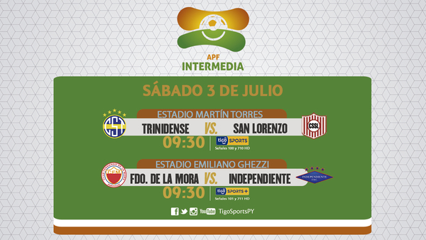 Dos partidos dan continuidad a la fecha 16 de la Intermedia