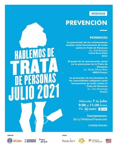 Ministerio de la Mujer organiza seminario denominado 'Prevención: Hablemos de Trata de Personas'
