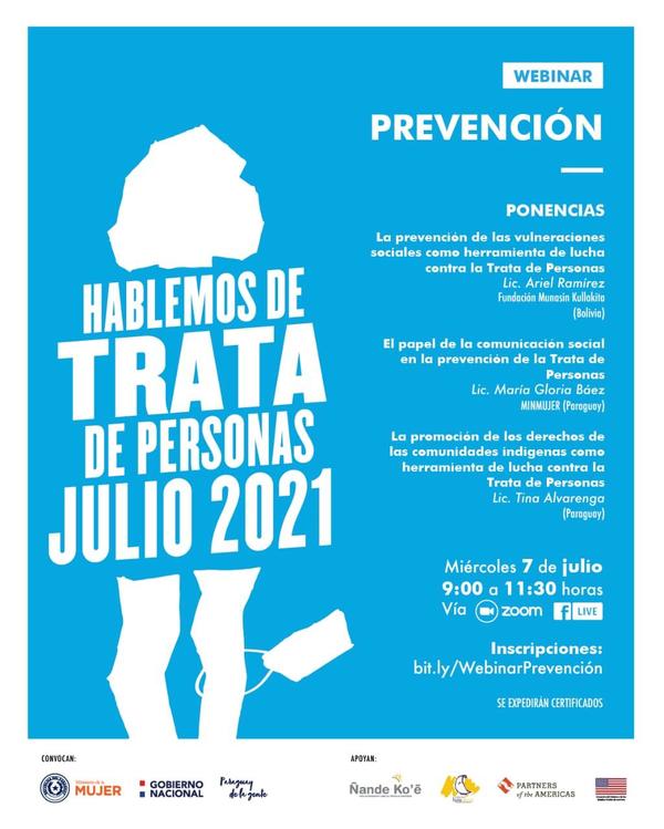 Ministerio de la Mujer organiza seminario denominado 'Prevención: Hablemos de Trata de Personas'
