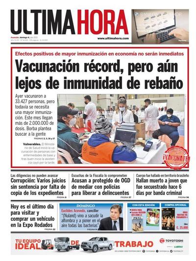 Portadas de este domingo 4 de julio del 2021