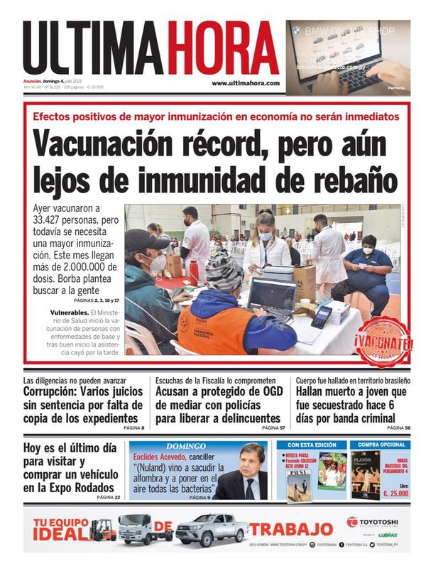 Portadas de este domingo 4 de julio del 2021