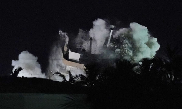 Videos muestran la demolición total de edificio en Surfside