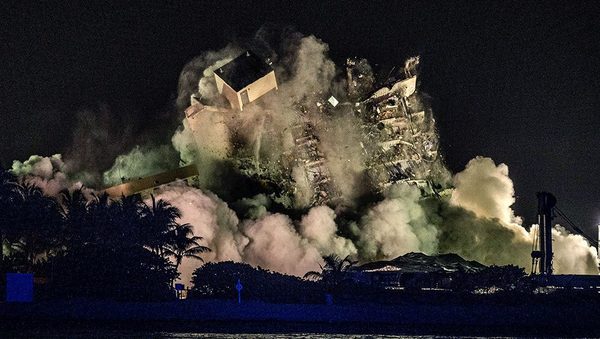 Demolieron lo que quedaba del edificio Champlain Towers en Florida