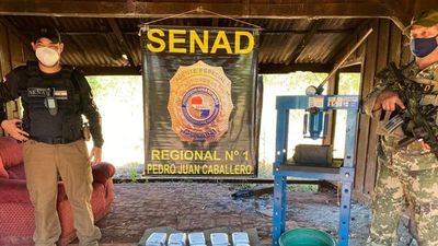 Senad detecta más de 12 kilos de cocaína en Pedro Juan Caballero