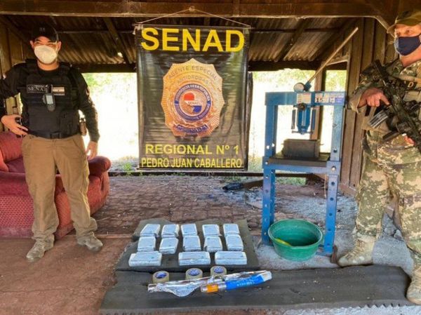 Senad detecta más de 12 kilos de cocaína en Pedro Juan Caballero