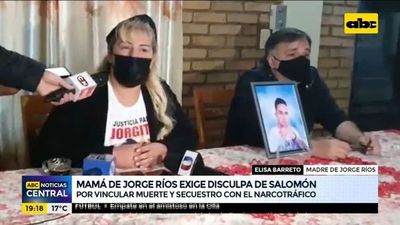 Mamá de Jorge Ríos exige disculpa de Salomón - ABC Noticias - ABC Color