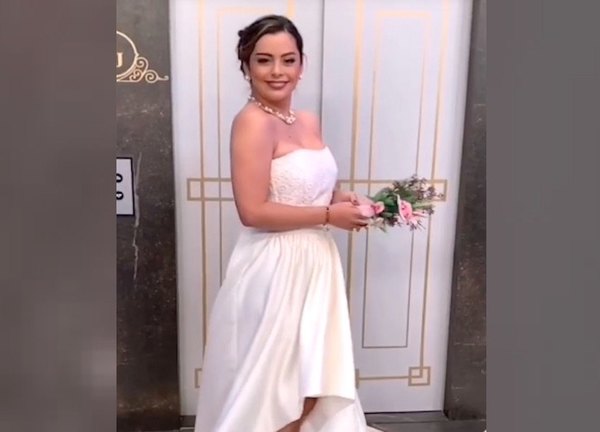 Crónica / ¡Mañami! Larissa Riquelme apareció con traje de novia