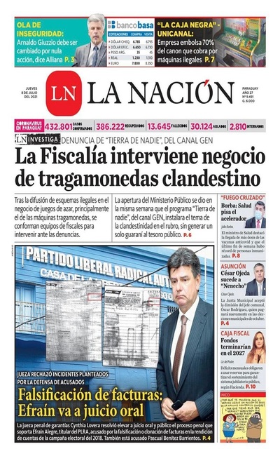 Portadas de este jueves 8 de julio de 2021
