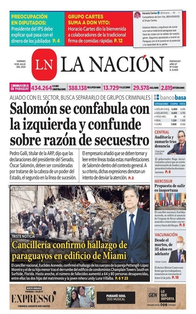 Portadas de este viernes 9 de julio de 2021