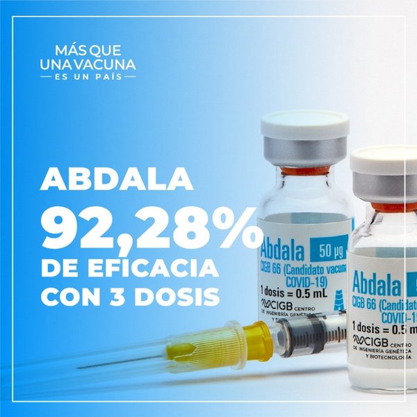 Cuba autorizó uso de emergencia de su vacuna Abdala - El Trueno