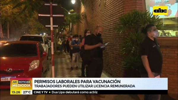 Permisos laborales para vacunación - ABC Noticias - ABC Color