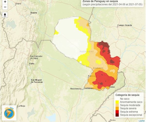 Aumentan focos de quema y la sequía ya golpea al 60% del territorio - Nacionales - ABC Color