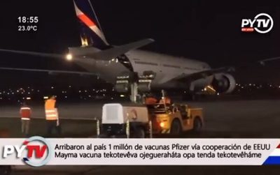 Paraguay recibe lote de 1.000.000 de vacunas donadas