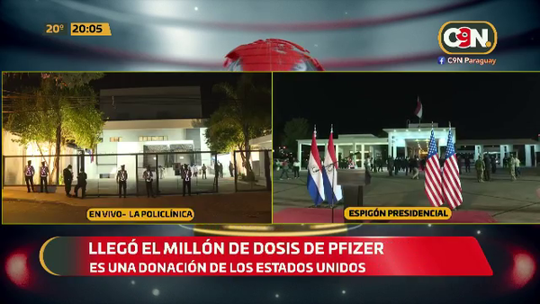 Espigón Presidencial: Llegó el millón de Dosis de Pfizer. - C9N