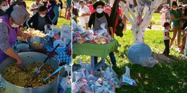 CORRECAMINATA DE LA UNAE LLEGA A PRADERA ALTA CON ENTREGA DE VÍVERES Y ALMUERZOS