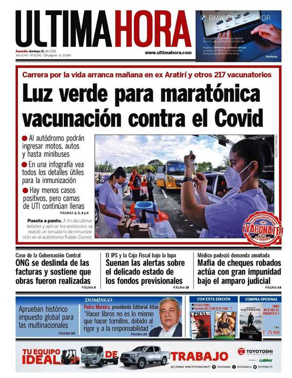 Portadas de este domingo 11 de julio de 2021