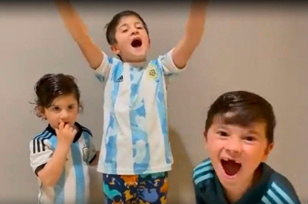 Así celebraron los hijos de Messi el triunfo de Argentina en el Maracaná