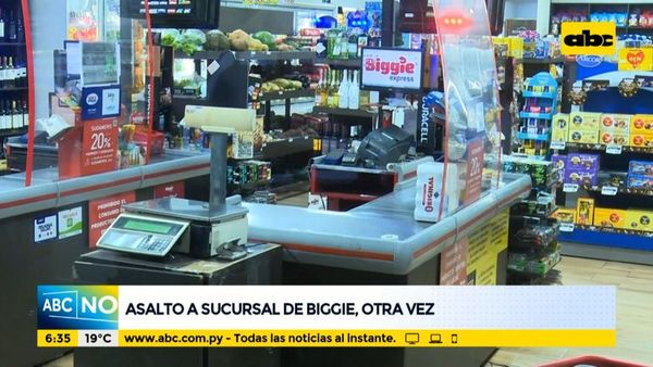 Nuevo asalto a sucursal de Biggie - ABC Noticias Primera - ABC Color