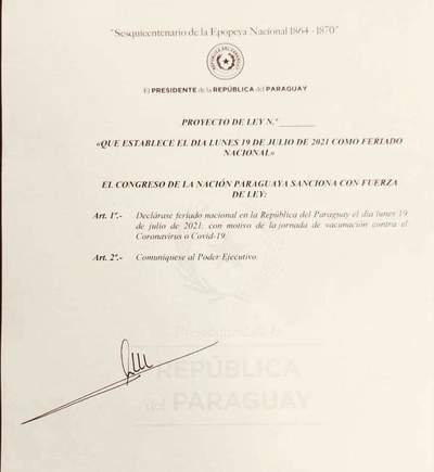 Ejecutivo pide que el 19 de julio sea feriado nacional para vacunación masiva | El Independiente