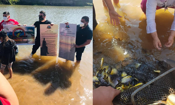 Siembran ejemplares de peces autóctonos en río Tebicuary - OviedoPress