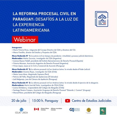Webinar sobre la reforma procesal civil en Paraguay - Judiciales.net