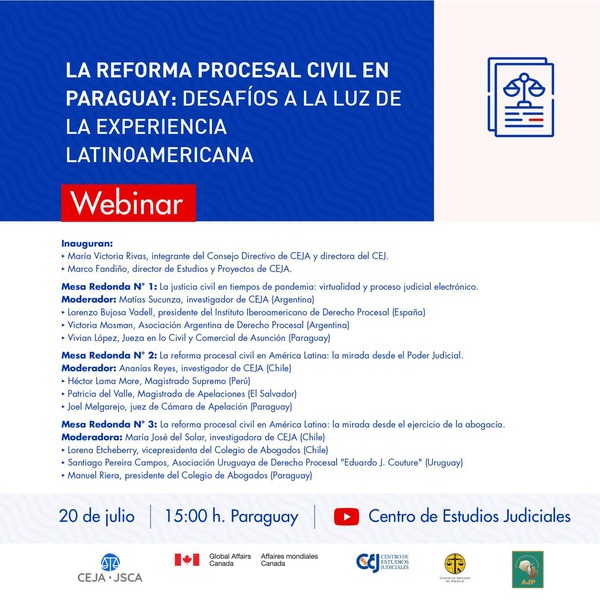 Webinar sobre la reforma procesal civil en Paraguay - Judiciales.net