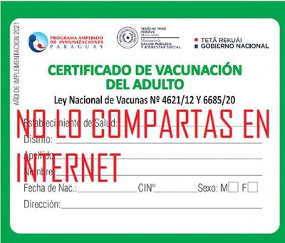 Alertan sobre nuevo método de extorsión a quienes publican carnet de vacunación