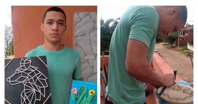 La Nación / Ejemplo de superación: quedó sin trabajo, dejó la facultad y ahora elabora cuadros bordados a mano