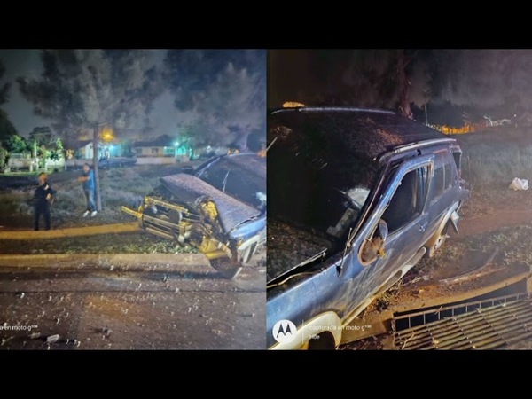 POLICIA ESTABA AL MANDO DE VEHICULO QUE IMPACTÓ CONTRA COLUMNA EN LA COSTANERA MBOI KAE