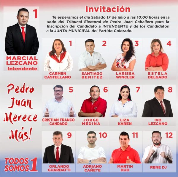 Colorados inscribirán candidaturas mañana sábado a las 10:00 de la mañana