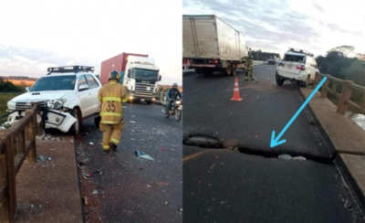 Diario HOY | Lamentable estado del puente Tebicuary causa accidente