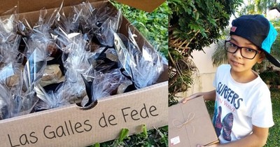 La Nación / Niño emprendedor y su madre producen galletitas