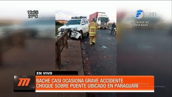 Un bache ocasiona accidente de tránsito en Paraguarí