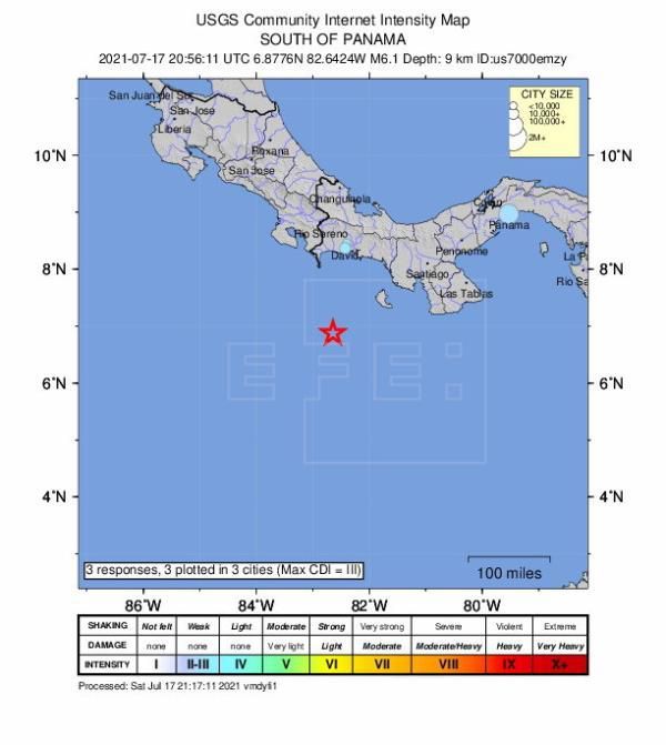 Un sismo de magnitud 6,4, con epicentro en el mar, sacude zonas de Panamá - Mundo - ABC Color