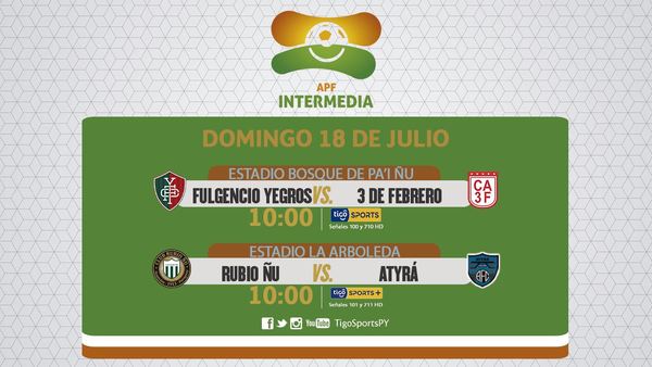 Dos juegos cierran otra jornada de la Intermedia