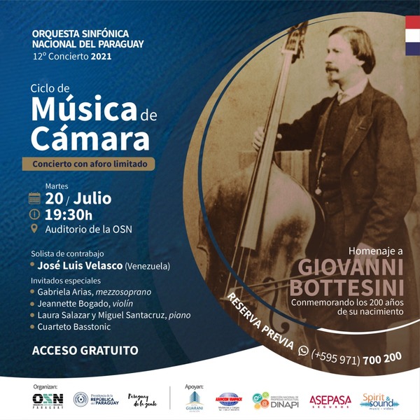 Invitan al gran concierto en homenaje al célebre Giovanni Bottesini | .::Agencia IP::.
