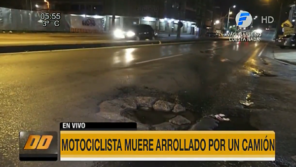 Tragedia a causa de un bache en Fernando de la Mora