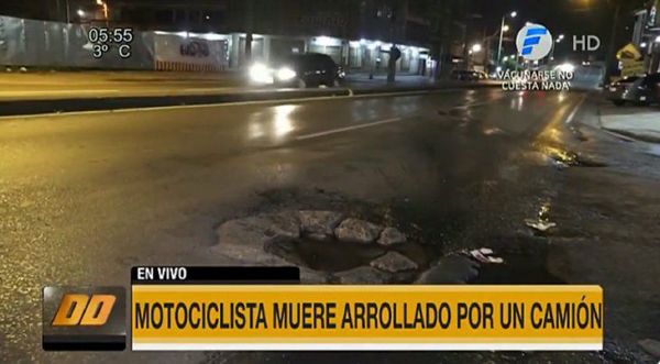 Tragedia a causa de un bache en Fernando de la Mora