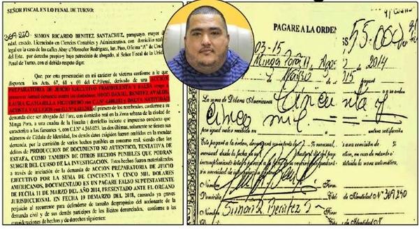 Fiscalía pide pericia de firmas de pagaré, en denuncia contra intendente Hugo Benítez