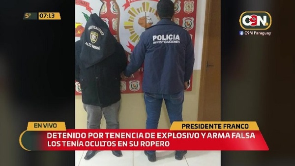 Presidente Franco: Detenido por tenencia de explosivos y armas falsas - C9N