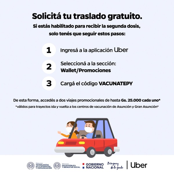 Traslados gratuitos para vacunarse