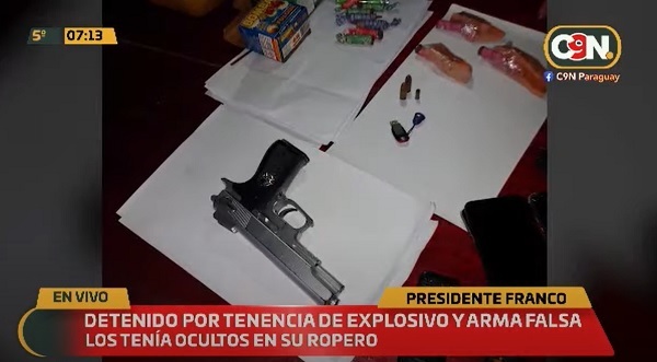 Detienen a un hombre por tenencia de explosivos en el este