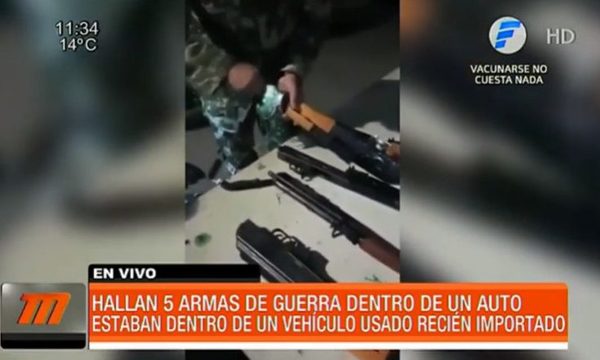 Hallan armas de guerra dentro de un vehículo importado vía Chile | Telefuturo