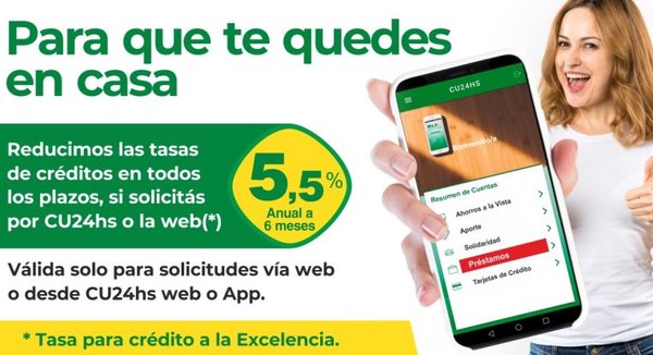 La Universitaria reduce tasas de créditos solicitados vía on line